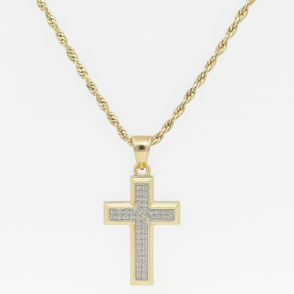 10K Real Gold Rope Chain & Charm – Lifetime Warranty