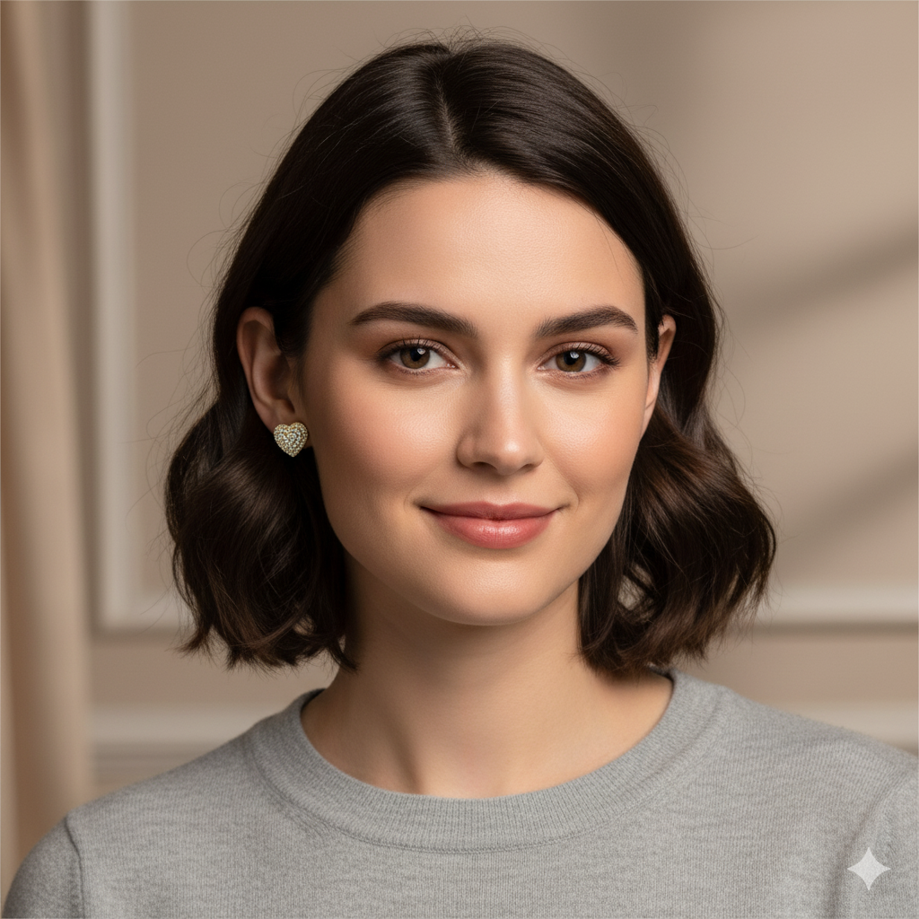 0.25 CT Heart Moissanite Earrings – 925 Sterling Silver