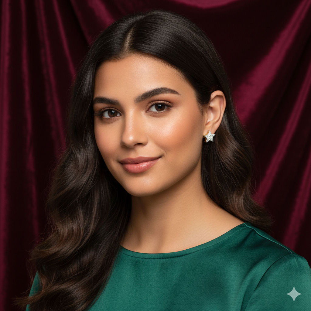 ✨ Star-Shaped Moissanite Earrings – 925 Sterling Silver ✨