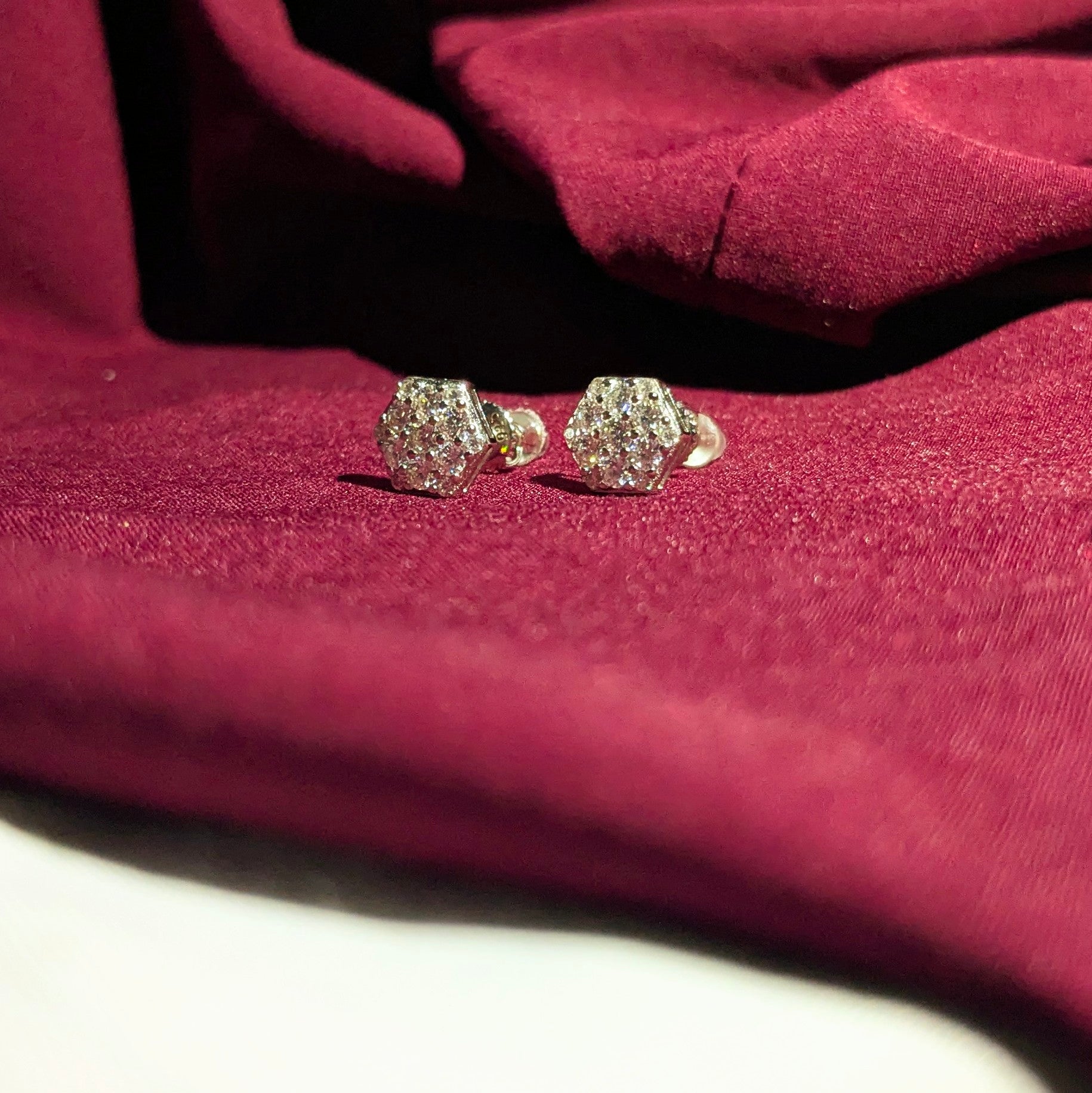 Hexagon Cut Moissanite Earrings – Sparkle with Sentiment