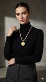 Sentiment Jewels™ Moissanite Tennis Necklace with Iced Pendant — Brass Base, Luxury Finish