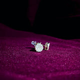 Round Diamond Cluster Stud Earrings – Sparkle That Defines Elegance