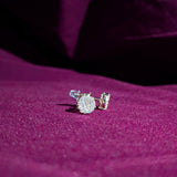 Round Diamond Cluster Stud Earrings – Sparkle That Defines Elegance