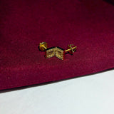 Luxurious Gold Square Diamond Stud Earrings – The Definition of Modern Elegance