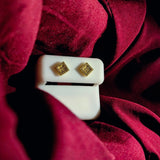 Luxurious Gold Square Diamond Stud Earrings – The Definition of Modern Elegance