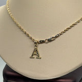 10K Gold Rope Chain Necklace – Letter "A" Charm