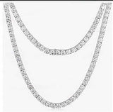 Moissanite Tennis Necklace – 925 Sterling Silver, 16.1 CTTW