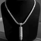 Sentiment Jewels™ Iced Moissanite Tennis Necklace with Statement Pendant
