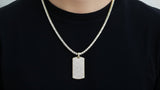 Sentiment Jewels™ Unisex Iced Moissanite Dog Tag Necklace with Tennis Chain | Luxury Statement Jewelry