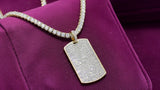Sentiment Jewels™ Unisex Iced Moissanite Dog Tag Necklace with Tennis Chain | Luxury Statement Jewelry