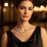 Moissanite Tennis Necklace – 925 Sterling Silver, 16.1 CTTW